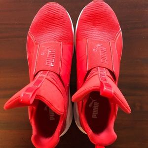 Red Puma sneakers size 9, worn once